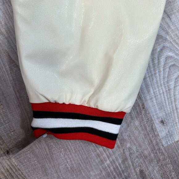 NWT Steve & Barry’s University Sportswear Varsity Jacket XXL Red/ Ivory "Cocks" - Picture 13 of 15